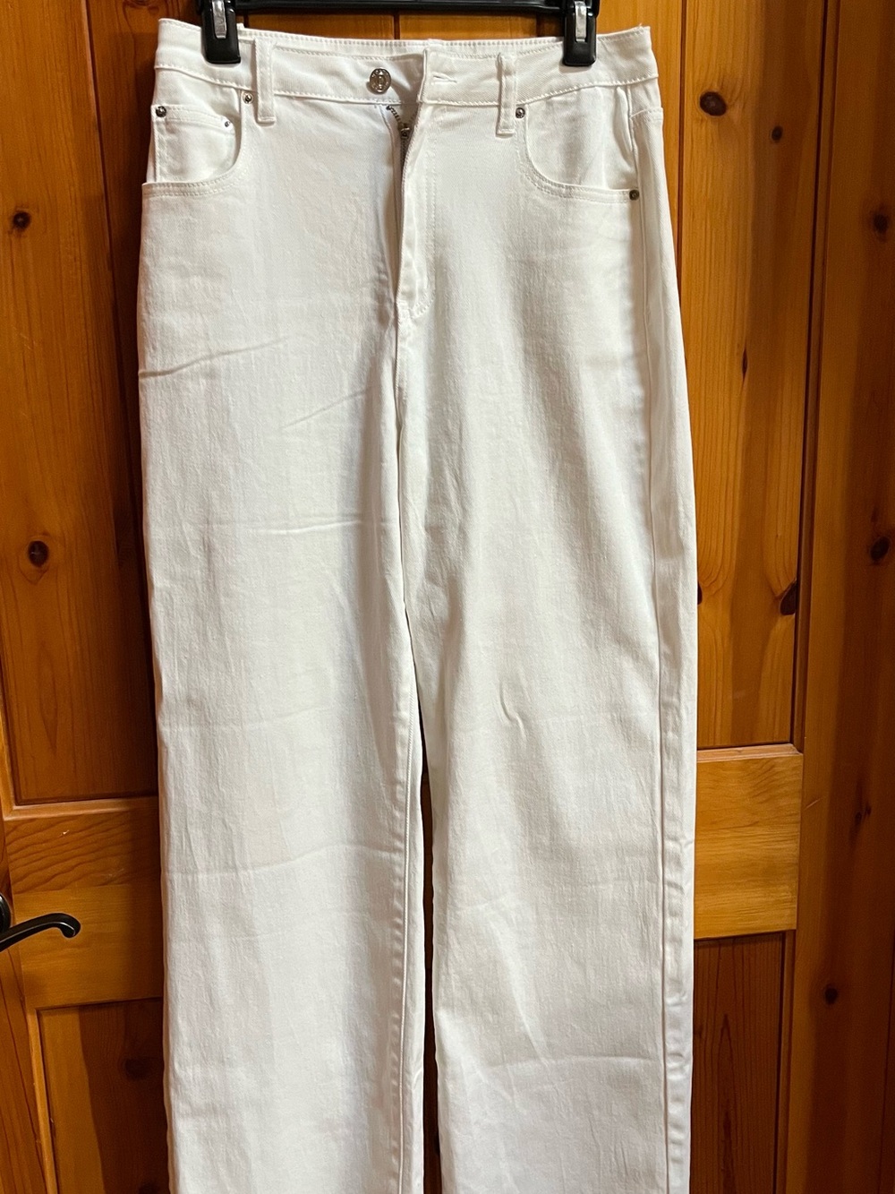 White Straight-Leg Jeans